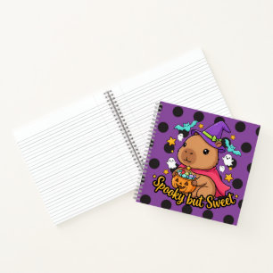 Spooky but Sweet Capybara Witch Halloween Notebook