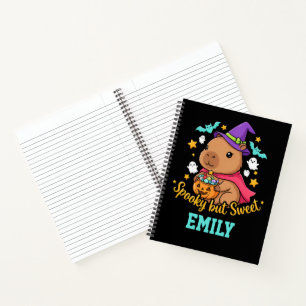 Spooky but Sweet Capybara Witch Halloween Notebook