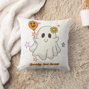 Spooky but Sweet Cute Ghost Halloween Cushion