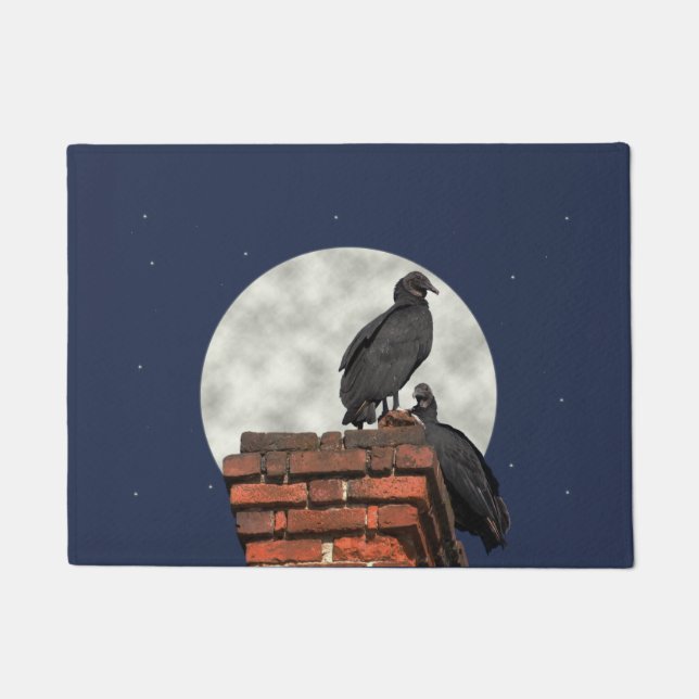 Spooky Buzzards Door Mat Rug (Front)