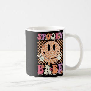 Spooky Bybe Groovy Halloween Leopard Smile Face Ch Coffee Mug