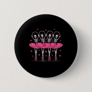 Spooky Byllerina Skeleton Dance Funny Halloween By 6 Cm Round Badge