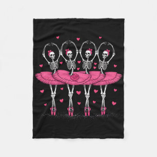 Spooky Byllerina Skeleton Dance Funny Halloween By Fleece Blanket