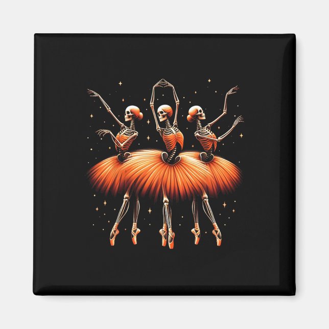 Spooky Byllerina Skeleton Dance Funny Halloween By Magnet (Front)