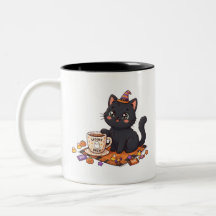 Spooky & Caffeinated Halloween Black Cat