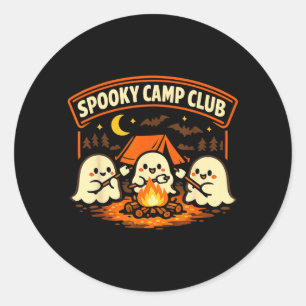 Spooky Camp Club Halloween Cute Ghost Camping Fall Classic Round Sticker