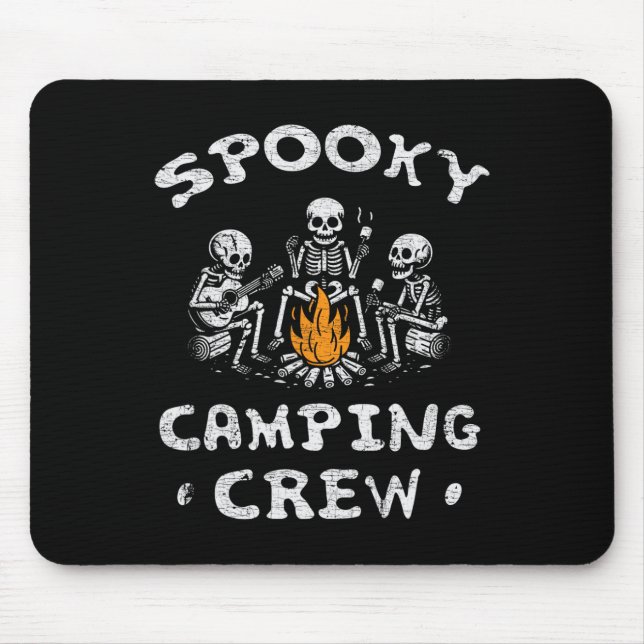 Spooky Camping Crew Halloween Camping Skeleton Cam Mouse Mat (Front)