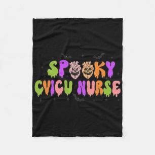 Spooky Cardiac Nurse Halloween Cardiovascular Pump Fleece Blanket