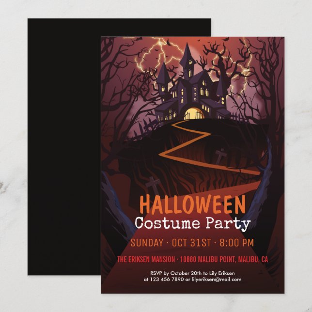 Spooky Castle Halloween Costume Party | Invitation (Front/Back)