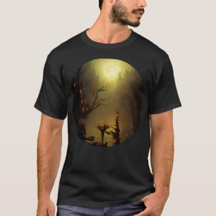 Spooky castle in the fog T-Shirt
