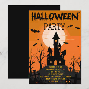 Spooky Castle Kids Halloween Party Invitation