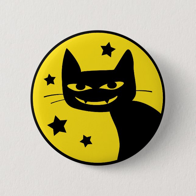 Spooky Cat 6 Cm Round Badge (Front)