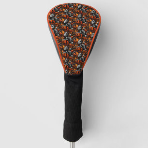 Spooky Cat and Pumpkins Golf Head Cover