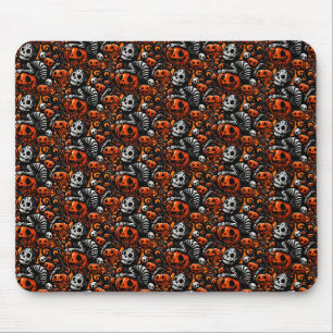Spooky Cat and Pumpkins Mouse Mat