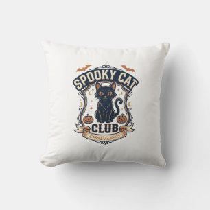 Spooky Cat Club Cat Halloween Spooky Cat Vintage V Cushion