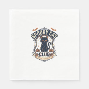 Spooky Cat Club Cat Halloween Spooky Cat Vintage V Napkin
