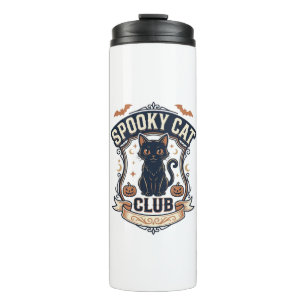 Spooky Cat Club Cat Halloween Spooky Cat Vintage V Thermal Tumbler
