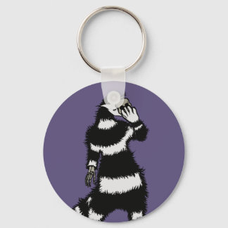 Spooky Cat Creature Skeleton Hand Skull Mask Key Ring