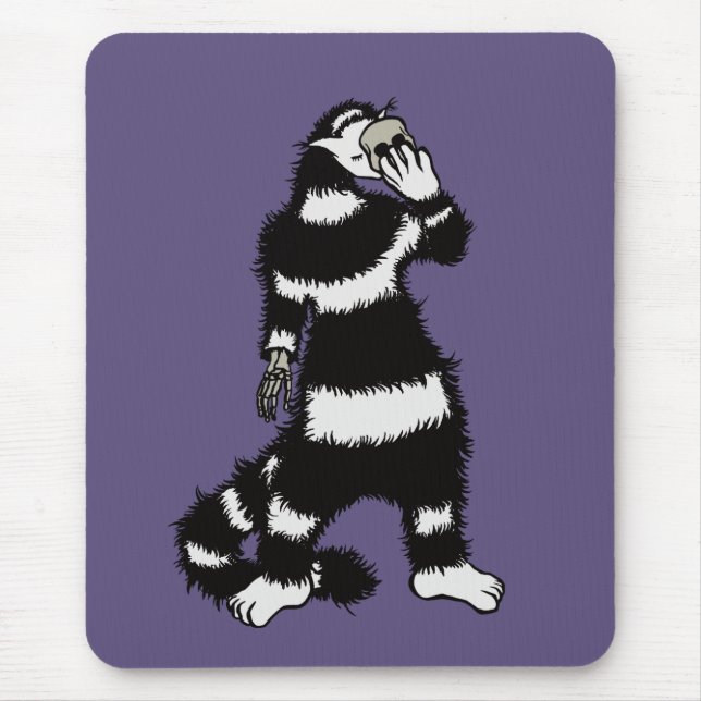 Spooky Cat Creature Skeleton Hand Skull Mask Mouse Mat (Front)