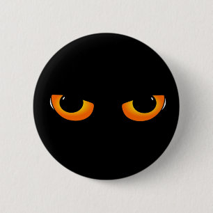 Spooky Cat Eyes 6 Cm Round Badge