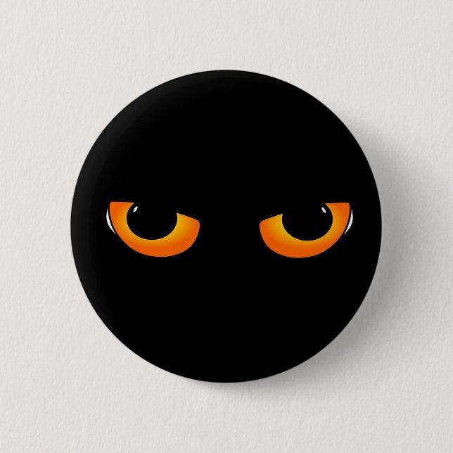 Spooky Cat Eyes 6 Cm Round Badge (Front)