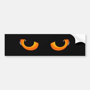 Spooky Cat Eyes Bumper Sticker