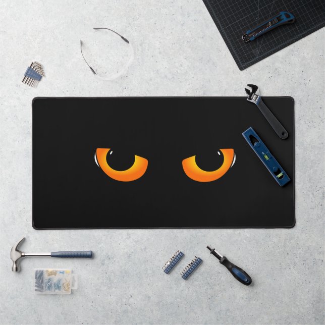 Spooky Cat Eyes Desk Mat (Workstation)