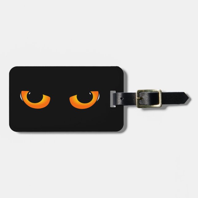 Spooky Cat Eyes Luggage Tag (Front Horizontal)