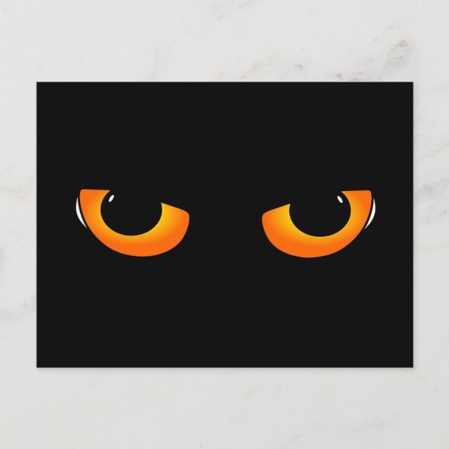 Spooky Cat Eyes Postcard (Front)