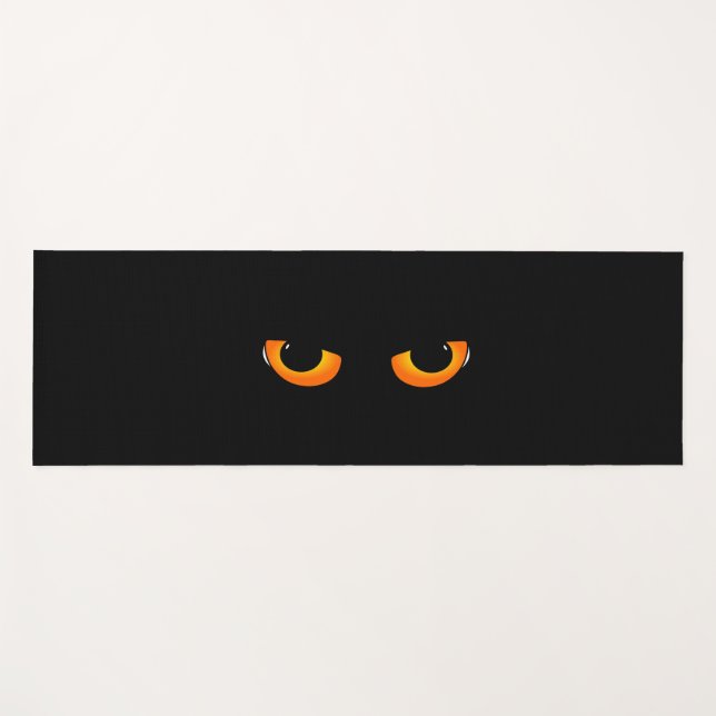 Spooky Cat Eyes Yoga Mat (Front (Horizontal))