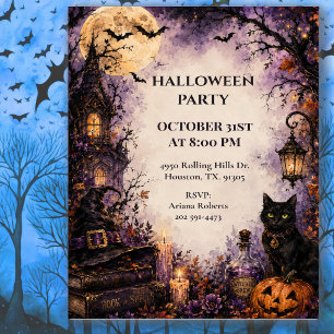 Spooky Cat Halloween Party Invitation