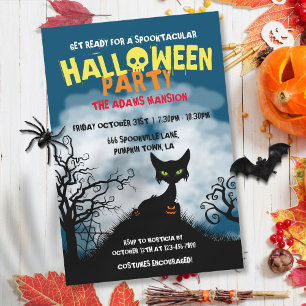 Spooky Cat Halloween Party Invitation