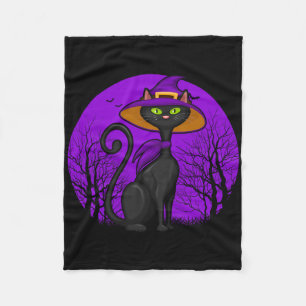 Spooky Cat Lover Halloween Black Kitten Cute Cat S Fleece Blanket