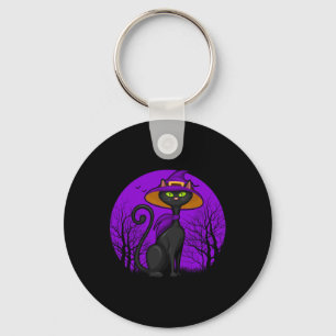 Spooky Cat Lover Halloween Black Kitten Cute Cat S Key Ring