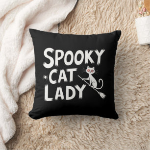 Spooky Cat Mum Spooky Cat Lady Halloween Cat Mum Cushion