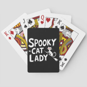 Spooky Cat Mum Spooky Cat Lady Halloween Cat Mum Playing Cards