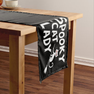 Spooky Cat Mum Spooky Cat Lady Halloween Cat Mum Short Table Runner