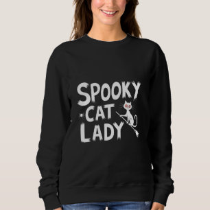 Spooky Cat Mum Spooky Cat Lady Halloween Cat Mum  Sweatshirt