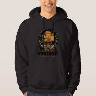 Spooky Cat Party Vintage Engraving Halloween Shirt