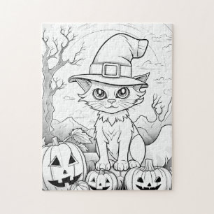 Spooky Cat & Pumpkins   Halloween Jigsaw Puzzle