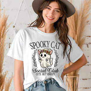 Spooky Cat Social Club Cute Halloween Tri-Blend Shirt