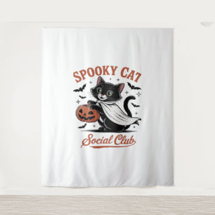 Spooky Cat Social Club PNG - Cute Kitten Classic T Tapestry