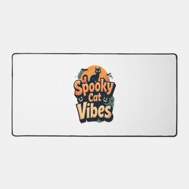 Spooky Cat Vibes Desk Mat (Front)