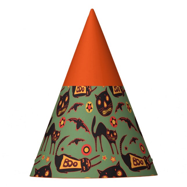 Spooky Cats Halloween Party Hats (Front)