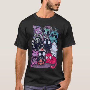 spooky cats pastel goth dark halloween costume T-Shirt