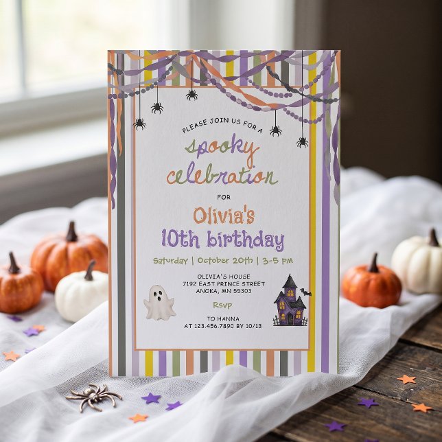 Spooky Celebration Ghost Birthday Invitation  (Creator Uploaded)