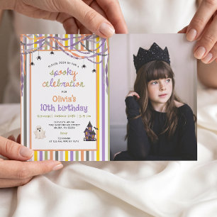 Spooky Celebration Ghost Birthday Invitation Photo