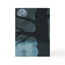 Spooky cemetery card