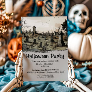Spooky Cemetery Halloween Party Invitation