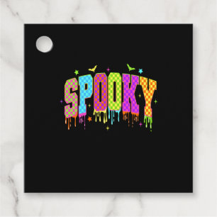 Spooky Checkered Halloween Favour Tags